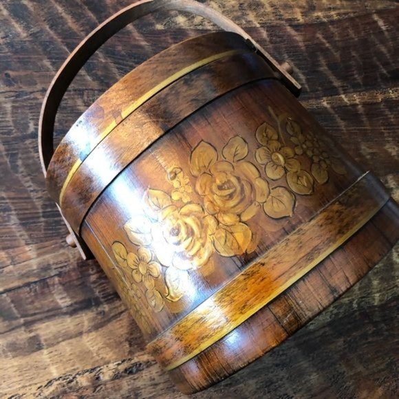 Vintage Other - Lovely Vintage Firkin With Hand-painted Roses